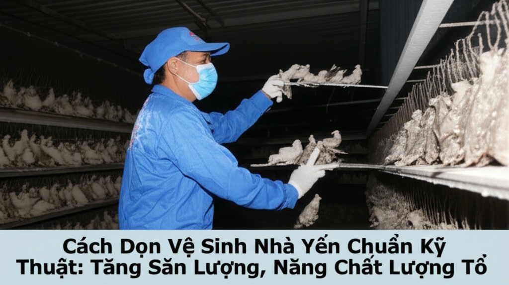 Hình minh họa cho bài viết: Cách Dọn Vệ Sinh Nhà Yến Chuẩn Kỹ Thuật: Tăng Sản Lượng, Nâng Chất Lượng Tổ