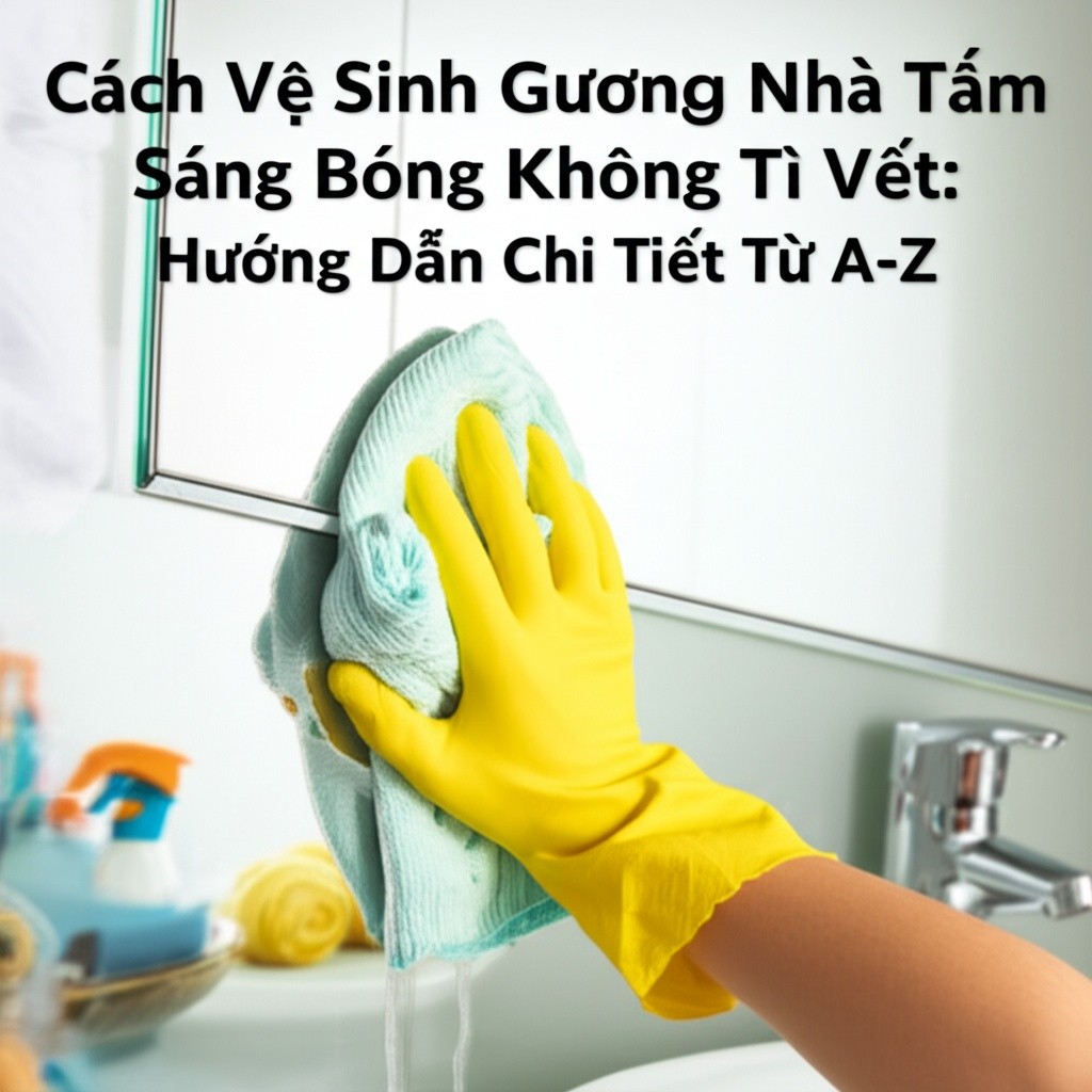 Hình minh họa cho bài viết: Cách Vệ Sinh Gương Nhà Tắm Sáng Bóng Không Tì Vết: Hướng Dẫn Chi Tiết Từ A-Z