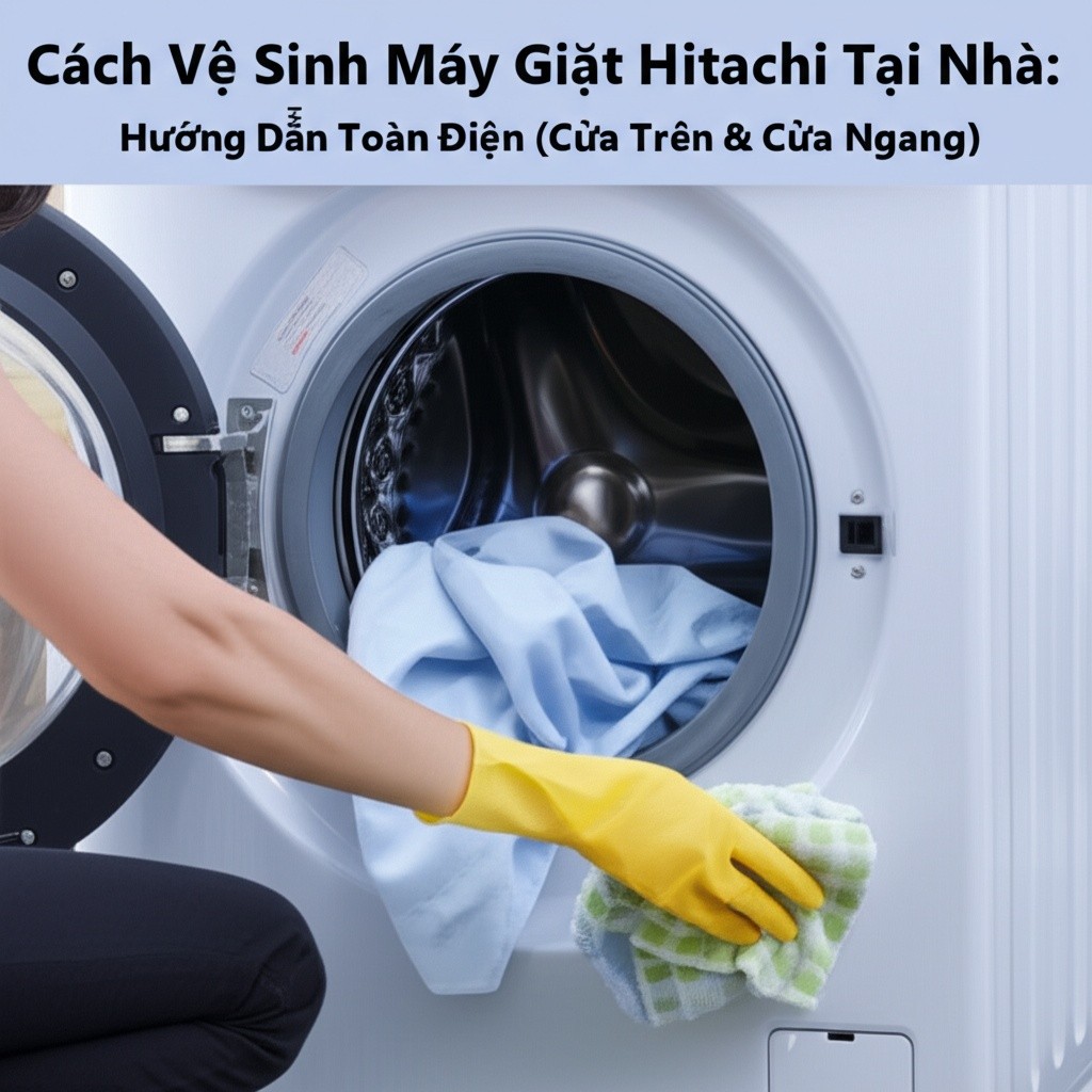 Cách Vệ Sinh Máy Giặt Hitachi Tại Nhà: Hướng Dẫn Toàn Diện (Cửa Trên & Cửa Ngang)