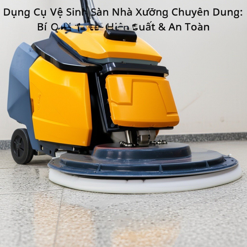 Hình minh họa cho bài viết: Dụng Cụ Vệ Sinh Sàn Nhà Xưởng Chuyên Dụng: Bí Quyết Tối Ưu Hiệu Suất & An Toàn