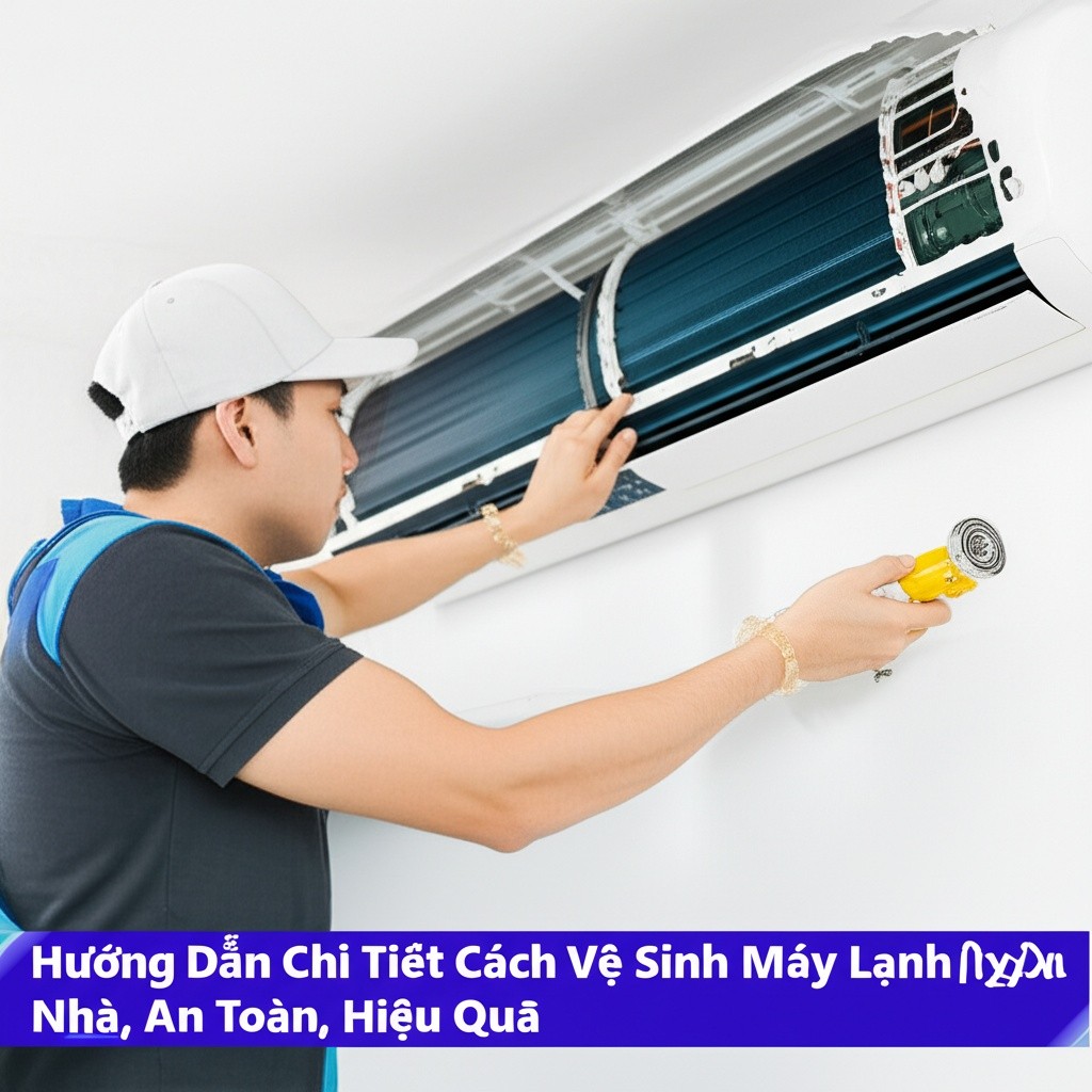 Hình minh họa cho bài viết: Hướng Dẫn Chi Tiết Cách Vệ Sinh Máy Lạnh Sharp Tại Nhà An Toàn, Hiệu Quả